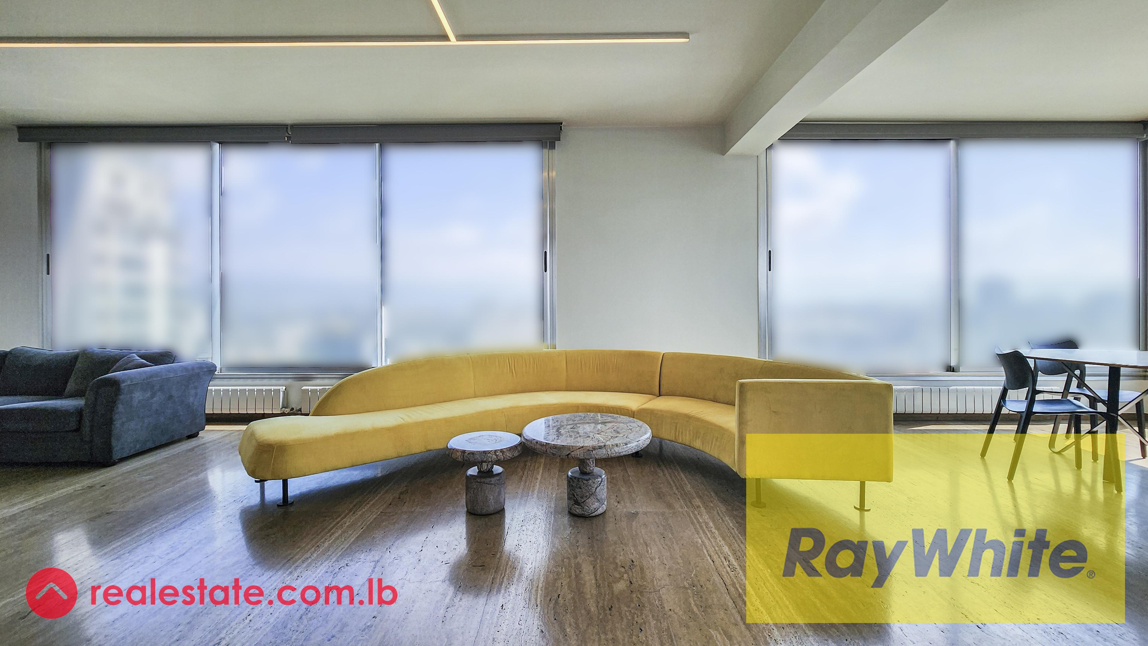 Furnished Three Master Bedrooms Apartment For Sale in Achrafieh With an Open View