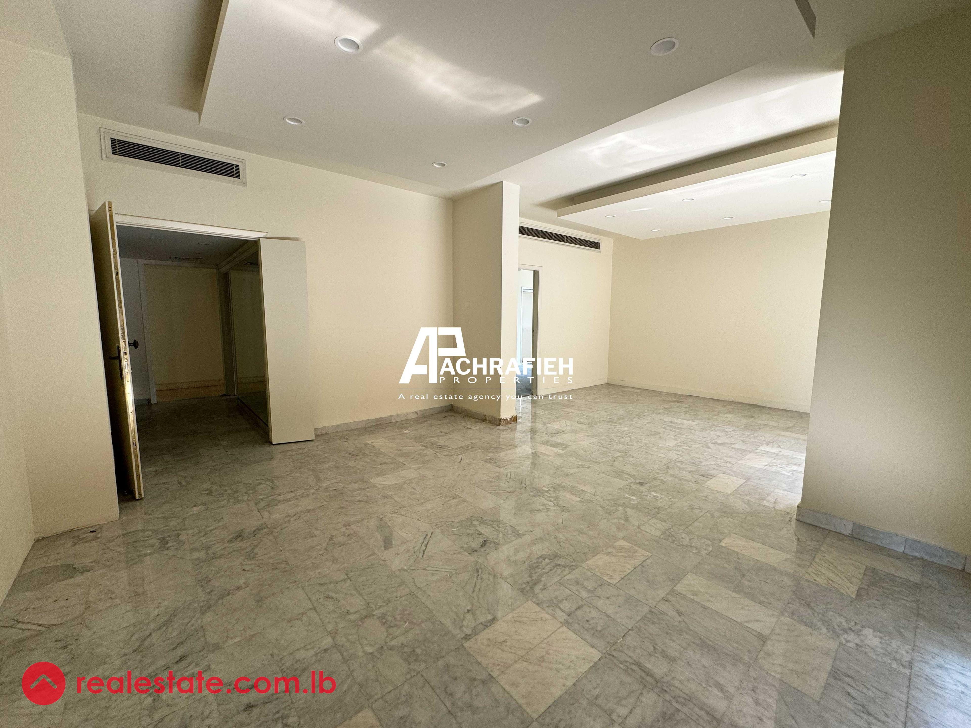 220 Sqm | 4 Balconies | Office For Rent in Achrafieh