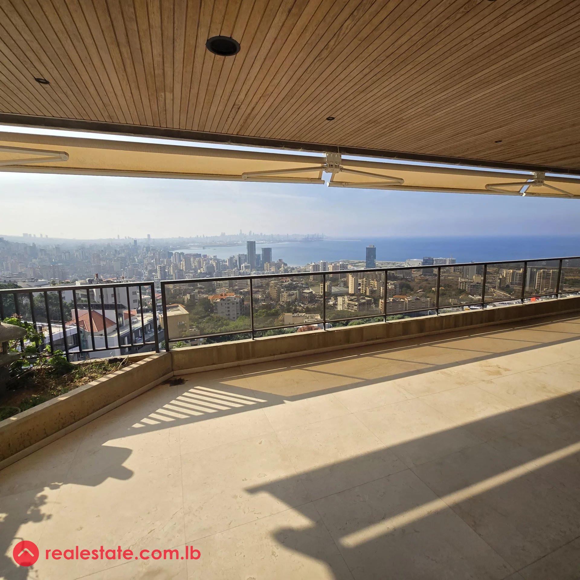 Spacious Apartment In Rabieh with the best Panoramic Sea View!