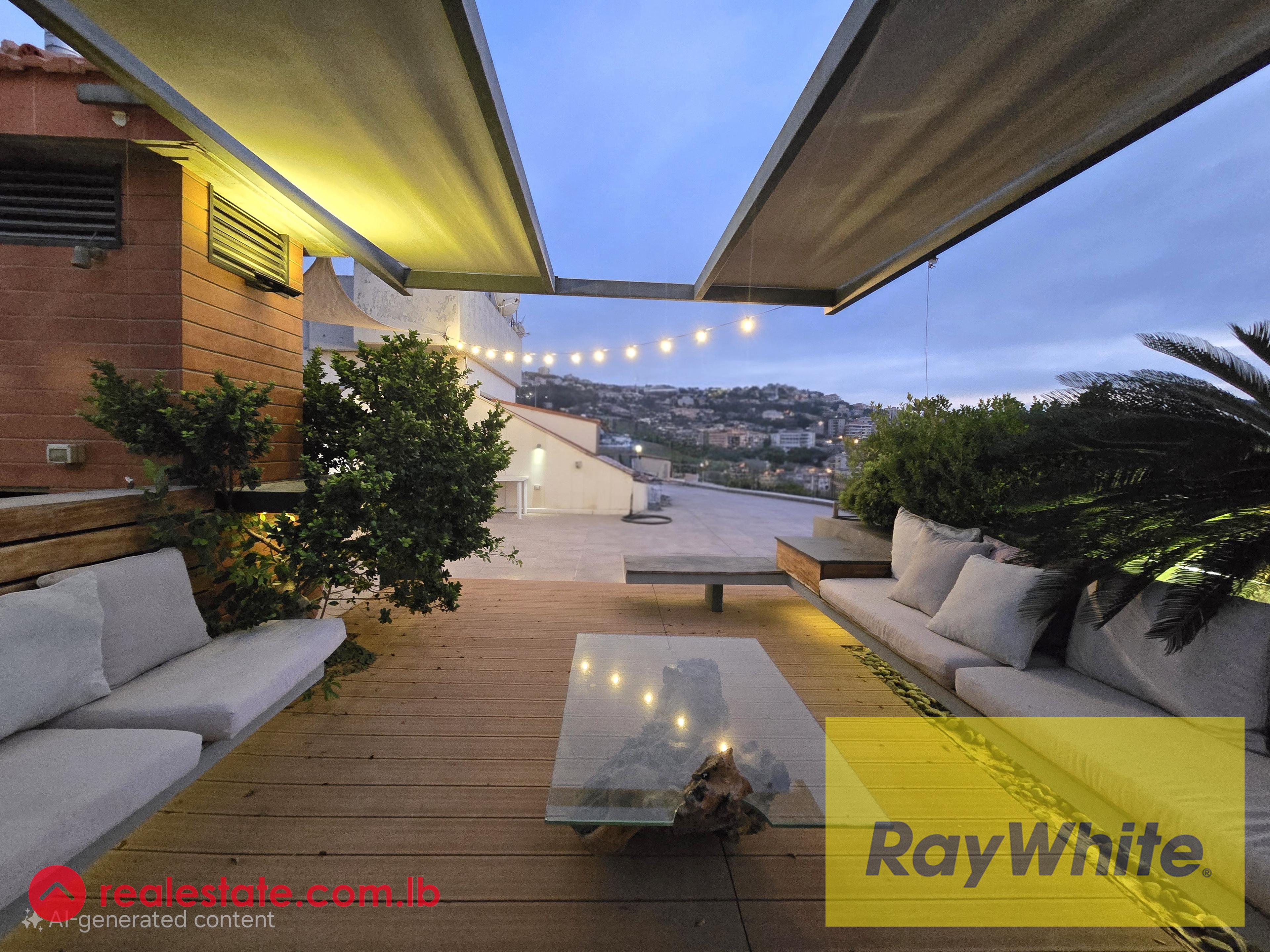 Rooftop Apartment for Rent in Kornet Chehwan – 80 SQM Interior + 250 SQM Terrace