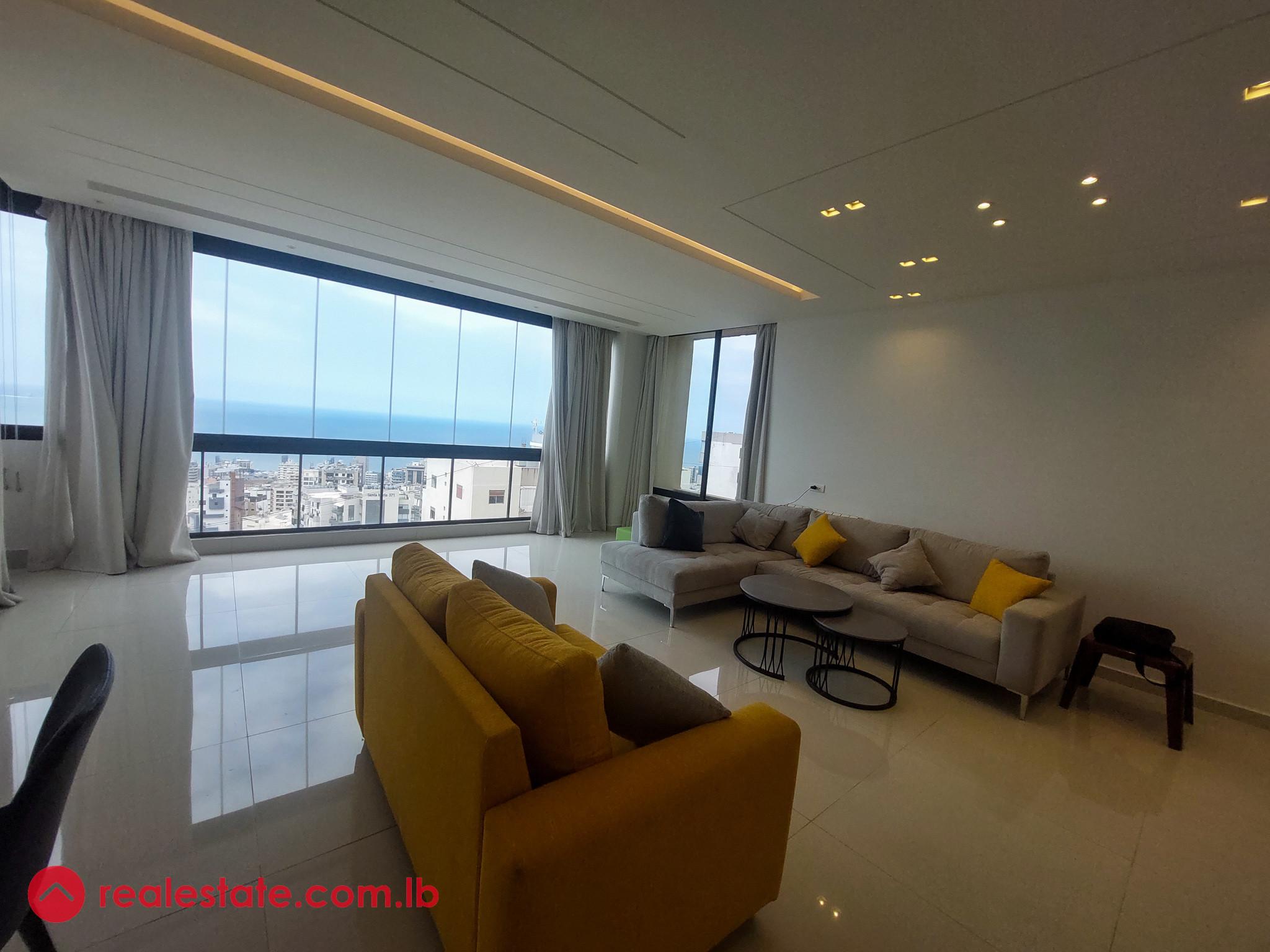 Fully Equipped Apartment in Jal El Dib/Bkenneya, Metn + Sea View