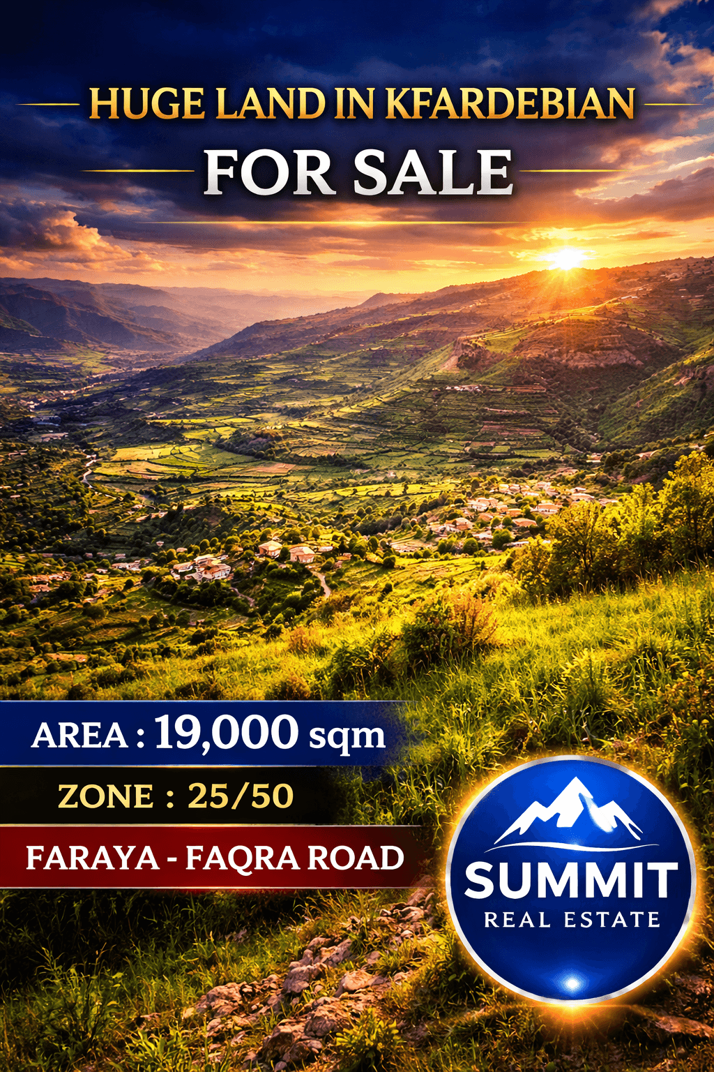 Huge Land for Sale – Kfardebian |Faraya–Faqra Road|