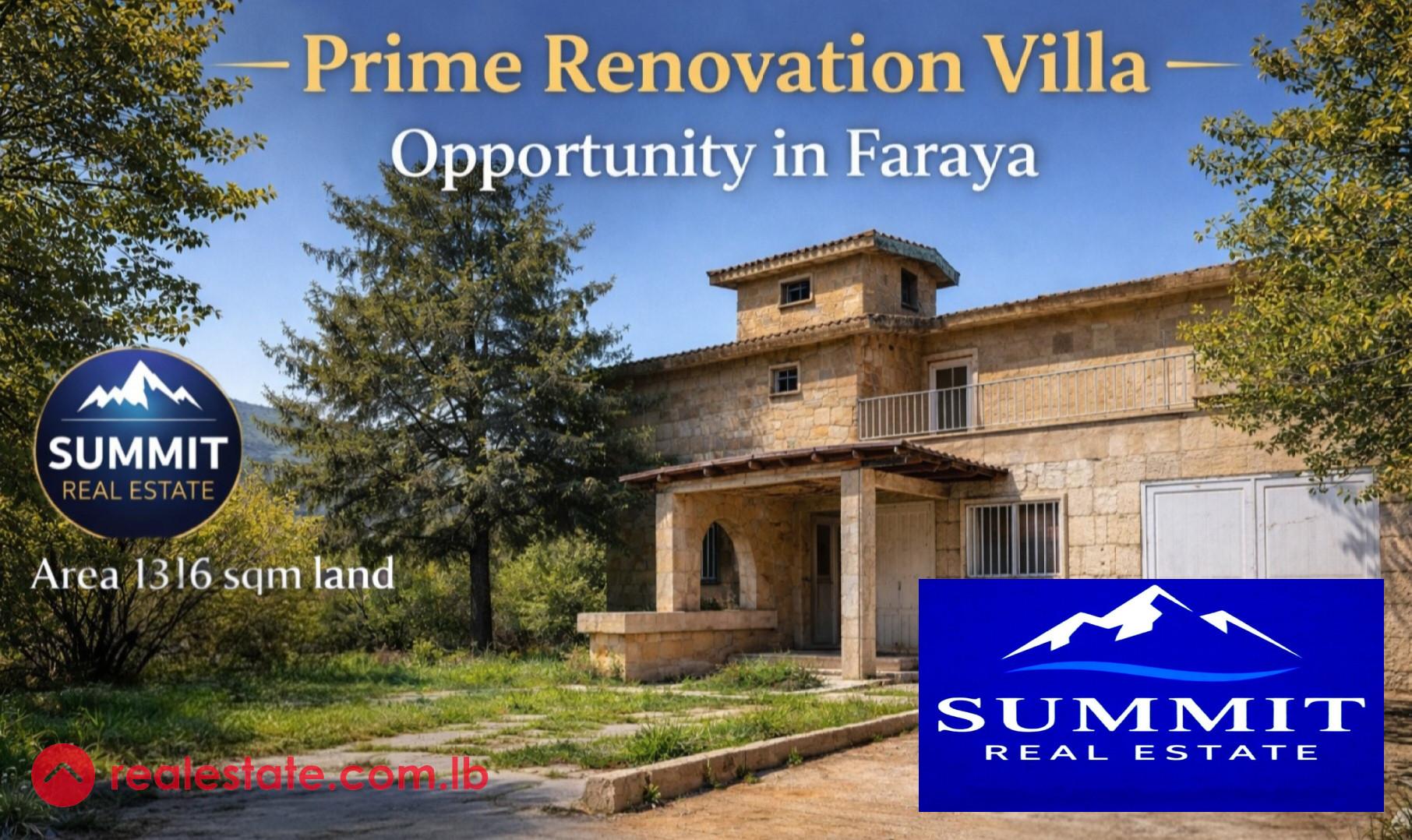 Old Villa for Sale – Faraya (Prime Location) |Renovation & Villa Project Opportunity|