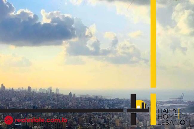 Luxury apartment for sale in Fanar with panoramic Beirut and sea- pool