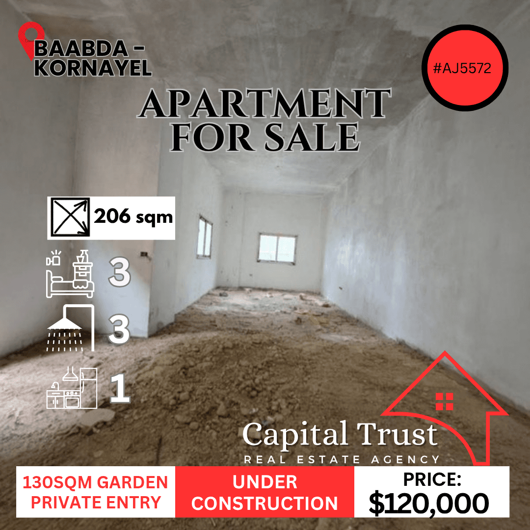 Grounf Floor Apartment For Sale In Kornayel - Under Construction